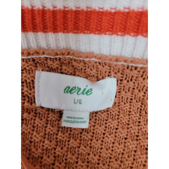 Aerie Oversized Varsity Cardigan Womens SZ Large Letterman Boyfriend Sweater - Picture 9 of 11